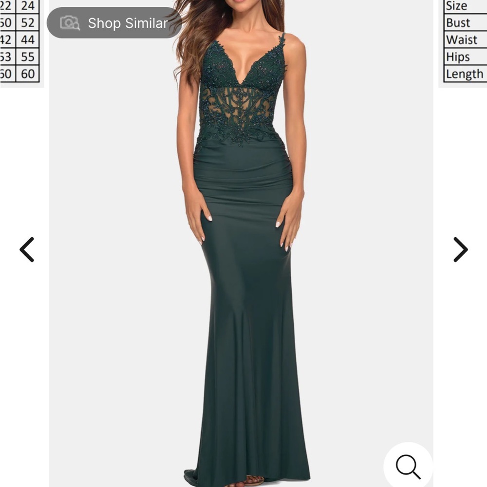 La femme body con gown (illusion vneck)